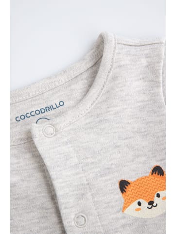 Coccodrillo Babystrampler mit Füßen in grau