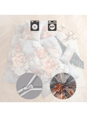 REDBEST Microfaser-Satin, Microfaser Bettwäsche in grau