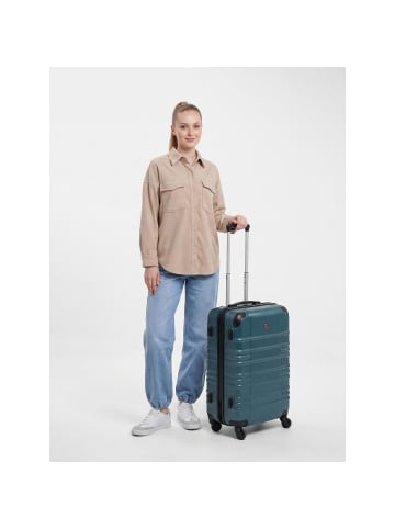 Wenger Amplar Evo 4 Rollen Trolley M 65 cm mit Dehnfalte petrol