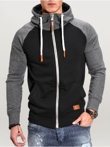 behype Sweatjacke RAGLAN in schwarz