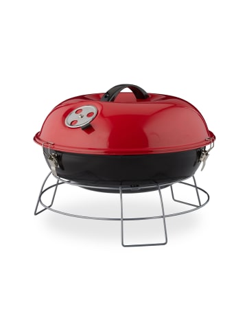 relaxdays Kugelgrill in Rot - Ø 36 cm