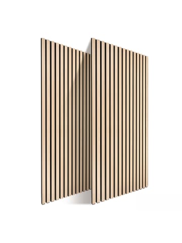 relaxdays 2 x Akustikpaneele in Hellbraun - (B)60 x (H)120 cm