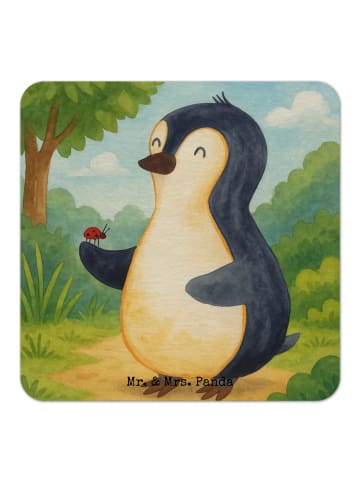 Mr. & Mrs. Panda Untersetzer Pinguin Marienkäfer Design ohne Spruch in Weiß