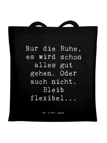 Mr. & Mrs. Panda Umhängetasche Spruch Gelassenheit in Krisen mit... in Schwarz