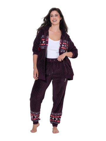 Ulla Popken Loungewear Hose in dunkle pflaume