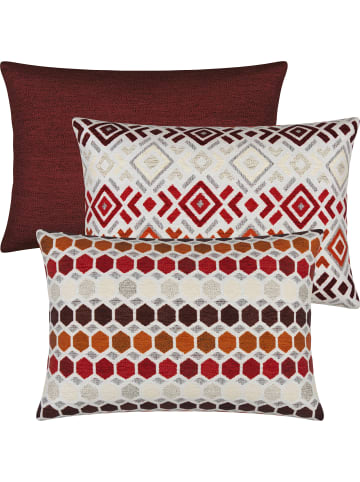 Erwin Müller Jacquard Kissenhülle 3er-Pack York in dunkelrot