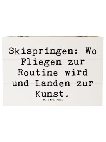 Mr. & Mrs. Panda Box aus Holz Spruch Skispringen Kunstflug mit S... in Weiß