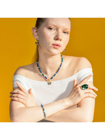 Luxenter Armband mit natürlichem Lapislazuli, 18-karätig vergoldet – Arru