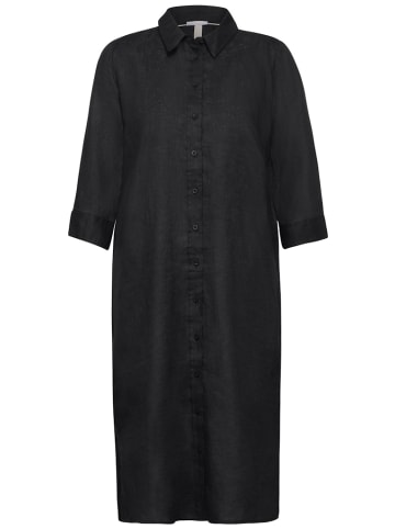 Street One Hemdblusen Leinen Kleid in Schwarz