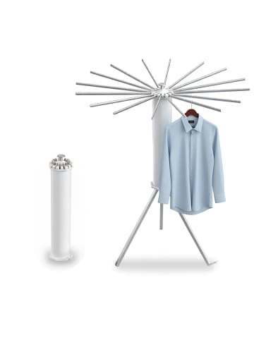 relaxdays Wäscheständer in Weiß/ Silber - (H)121 x Ø112 cm