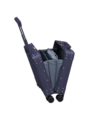 Aleon Business 4-Rollen Businesstrolley 42 cm Laptopfach (silver) in blau