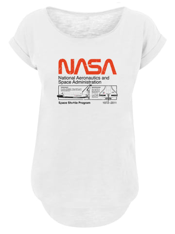 F4NT4STIC T-Shirt Long Cut T-Shirt NASA Classic Space Shuttle White in weiß