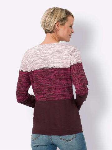 Sieh an! Rundhals-Shirt in orchidee-burgund-bedruckt