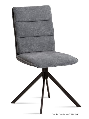 58 aufm Kessel ESSZIMMERSTUHL (2er-Set) Dulce 47x92x60 Schwarz/Grau