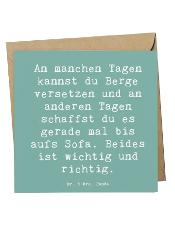 Mr. & Mrs. Panda Faltkarte Spruch Hoffnung und Ruhe mit Spruch in Meeresbrise
