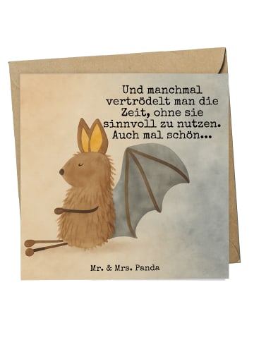 Mr. & Mrs. Panda Deluxe Karte Fledermaus Sitzen Design mit Spruch in Weiß