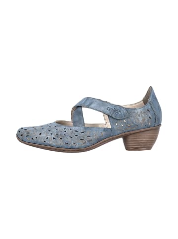 rieker Pumps mit Absatz aus Nepal-Leder Blau