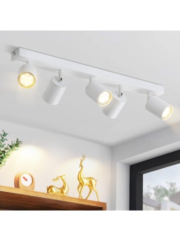 ZMH Deckenleuchte in weiß 5-flammige GU10 Moderne schwenkbar Flurlampe L 55 cm