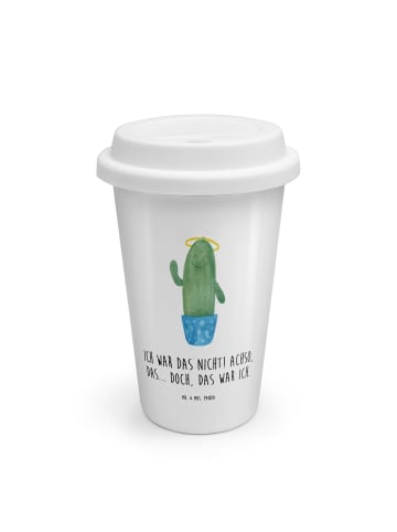 Mr. & Mrs. Panda Kaffeebecher To Go Kaktus Heilig mit Spruch in Weiß