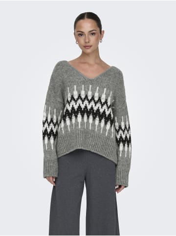 JDY Strickpullover in Medium Grey Melange