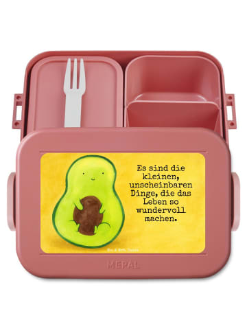 Mr. & Mrs. Panda Snackbox Avocado Kern Design mit Spruch in Rot Pastell