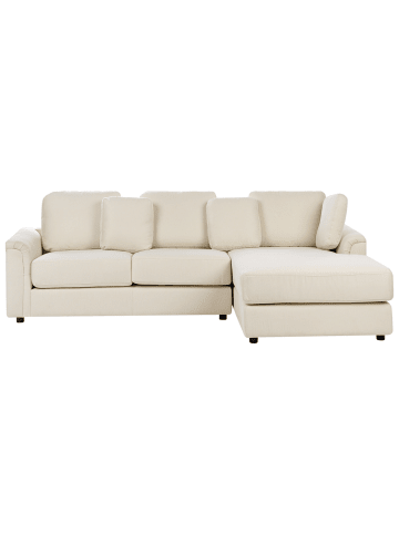 Beliani Ecksofa KOHLO in Beige/Schwarz - (W) 268 x (H) 86 x (L) 154 cm linksseitig