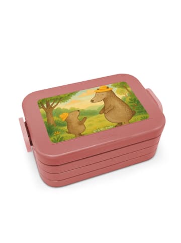 Mr. & Mrs. Panda Bento Box Bären mit Hut Design ohne Spruch in Rot Pastell