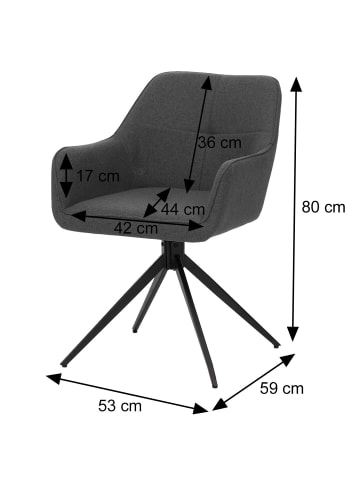 MCW 6er-Set Esszimmerstuhl O47, Grau