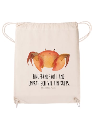 Mr. & Mrs. Panda Sportbeutel Sternzeichen Krebs mit Spruch in Creme
