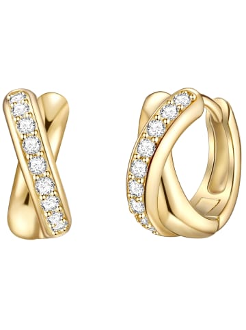 Rafaela Donata Creolen Sterling Silber Zirkonia in gelbgold