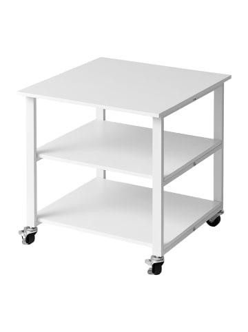 relaxdays Druckertisch in Weiß - (B)50 x (H)53 x (T)50 cm