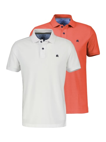 Lerros Poloshirt Basic in Weiß / orange