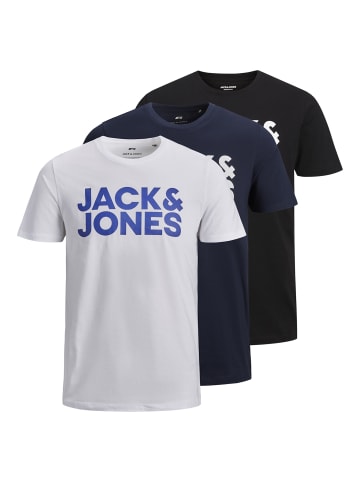Jack & Jones Kurzarmshirts 3er Pack in mehrfarbig