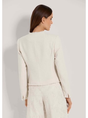 MADELEINE Kurzblazer mit Fransenkanten in kiesel