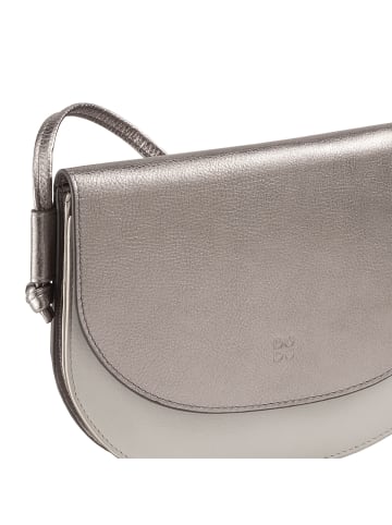 DuDu Umhängetasche Leder 18.5 cm in silver