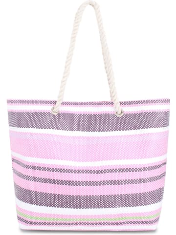 normani Bequeme Sommer-Umhängetasche, Strandtasche in Stripes Pink