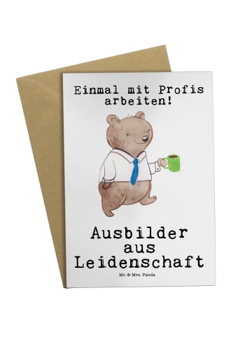 Mr. & Mrs. Panda Beileidskarte Ausbilder Leidenschaft mit Spruch in Weiß