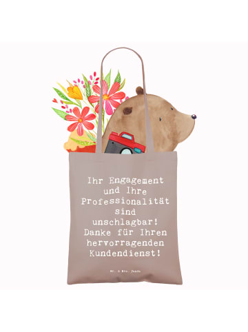 Mr. & Mrs. Panda Tote Bag Spruch Kundendienstmitarbeiter Held mi... in Braun Pastell
