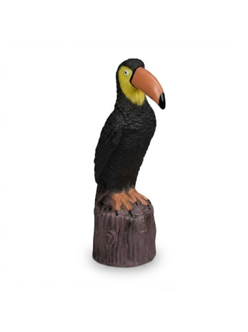 relaxdays Gartenfigur Vogel in Schwarz/ Braun