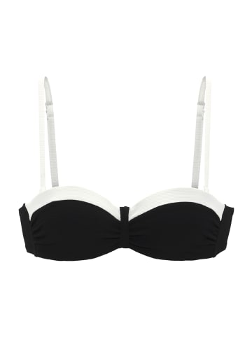 LASCANA Bügel-Bandeau-Bikini-Top in schwarz-creme