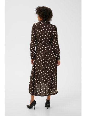 Kaffe Kleid KAoline Relaxed fit in Chocolate Brown W. Chalk Dot