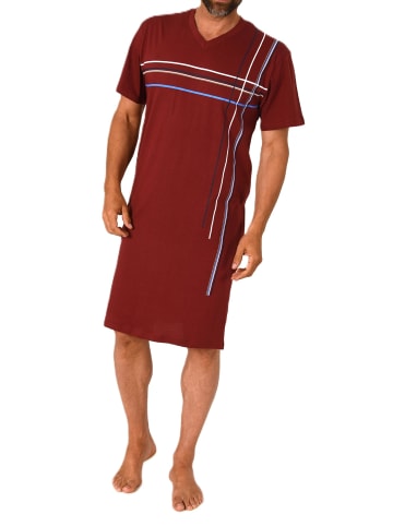 NORMANN Kurzarm Nachthemd Frontprint in rot