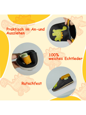 Sayoyo Baby Krabbelschuhe aus Leder, weiche Lauflernschuhe mit rutschfester Sohle 