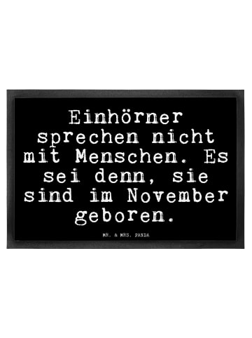 Mr. & Mrs. Panda Fußmatte Einhörner sprechen nicht mit... mit Sp... in Schwarz