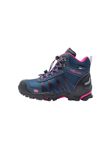 Trollkids  wasserdichte Wanderschuh Mittel "Trolltunga" in Marineblau / Magenta