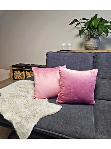 JACK 2er Set Teddy Flausch Kissen 45x45cm in Antik Rosa
