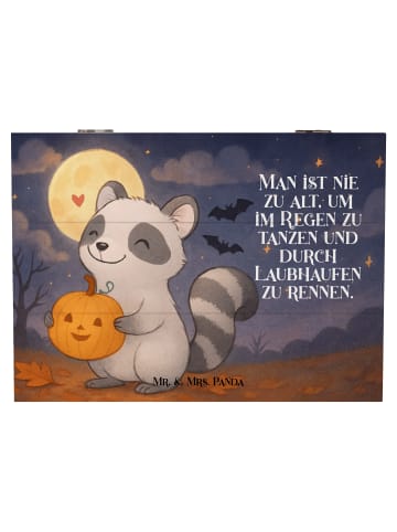 Mr. & Mrs. Panda Box Waschbär Kürbis Design mit Spruch in Weiß