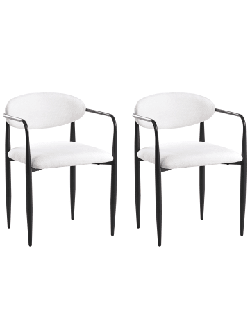 Beliani 2er-Set Esszimmerstuhl TANEVIK in Weiß/Schwarz