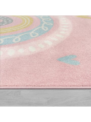 KADIMA DESIGN Kinderteppich Regenbogen Kinderzimmer in Rosa