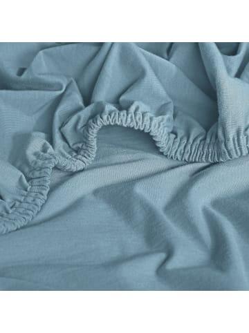 REDBEST Single-Jersey Boxspring-Spannbettlaken Denver in rauchblau